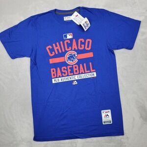Chicago Cubs Shirt Men Medium Baseball Team Crewneck Ring Spun Triple Peak Adult